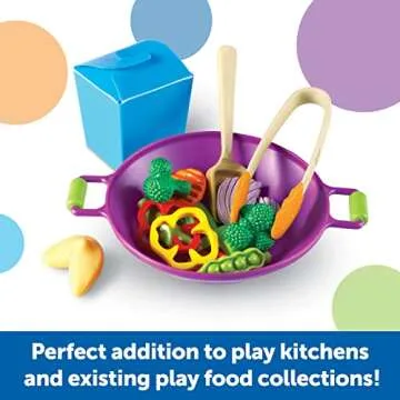 Learning Resources New Sprouts Stir Fry Play Food Set, Pretend Play Toys for Toddlers, Kitchen Toys, 17 Piece Set, Ages 18 mos+