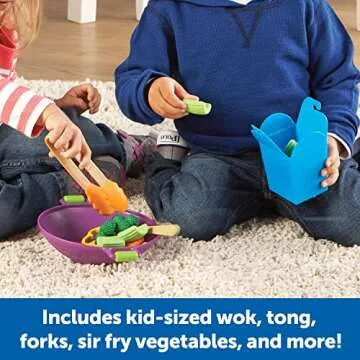 Learning Resources New Sprouts Stir Fry Play Food Set, Pretend Play Toys for Toddlers, Kitchen Toys, 17 Piece Set, Ages 18 mos+