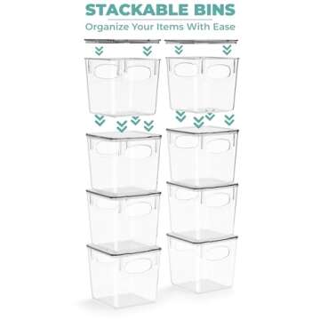 Sorbus Small Plastic Storage Bins - for Kitchen Organization, Pantry Organizers and Storage, Fridge Organizer, Cabinet Organizer, Refrigerator Organizer Bins - Clear Storage Bins (4 pack)