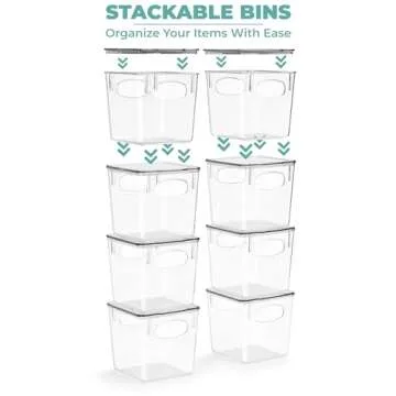 Sorbus Small Plastic Storage Bins - for Kitchen Organization, Pantry Organizers and Storage, Fridge Organizer, Cabinet Organizer, Refrigerator Organizer Bins - Clear Storage Bins (4 pack)