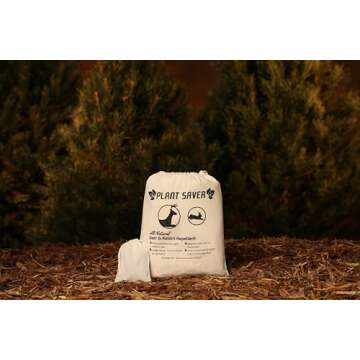 PLANT SAVER Deer & Rabbit Repellent – All-Natural, Scent-Based Protection – Safe for Pets & Plants – Lasts Up to 6 Months – Also Repels Elk, Moose & Rodents – 2 lbs with 10 Refillable Bags