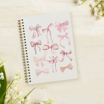 Stylish Coquette Pink Bow Notebook Journal for All Ages