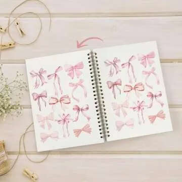 Stylish Coquette Pink Bow Notebook Journal for All Ages
