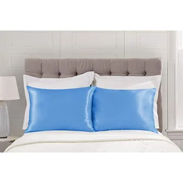 ShopBedding Luxury Satin Pillowcase for Hair – Standard Satin Pillowcase with Zipper, Jewel Blue (Pillowcase Set of 2) – Blissford