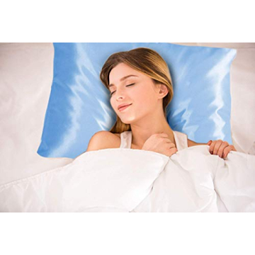 ShopBedding Luxury Satin Pillowcase for Hair – Standard Satin Pillowcase with Zipper, Jewel Blue (Pillowcase Set of 2) – Blissford