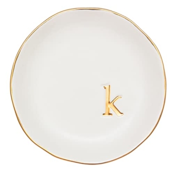 COLLECTIVE HOME - Elegant Monogrammed Ceramic Jewelry Tray for All Occasions