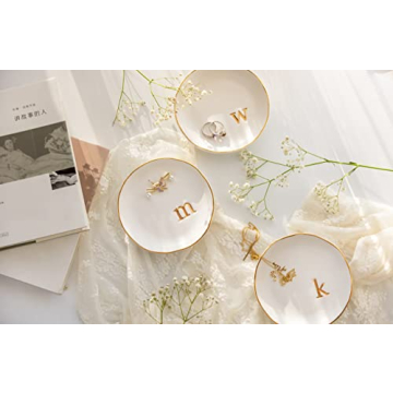 Elegant Monogrammed Ceramic Jewelry Tray for Gifts and Decor