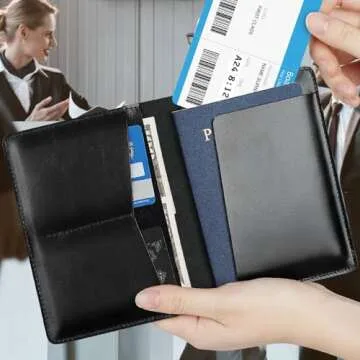 Stylish Full Grain Leather AirTag Passport Holder for Travel