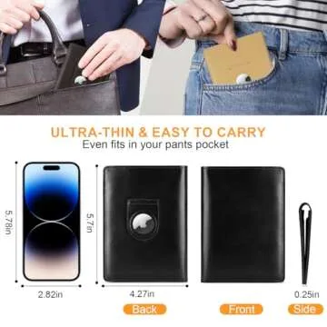 Stylish Full Grain Leather AirTag Passport Holder for Travel