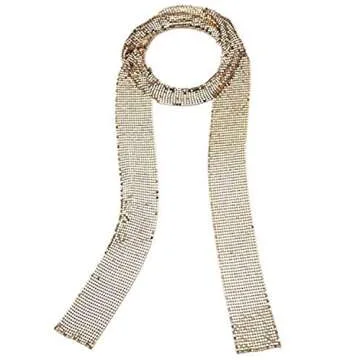 Kuji Glitter Sparkle Neck Tie Scarf for Stylish Women