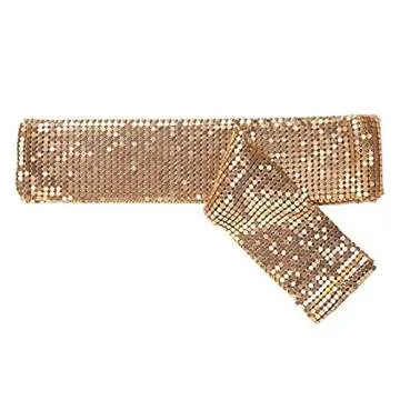 Kuji Glitter Sparkle Neck Tie Scarf for Stylish Women