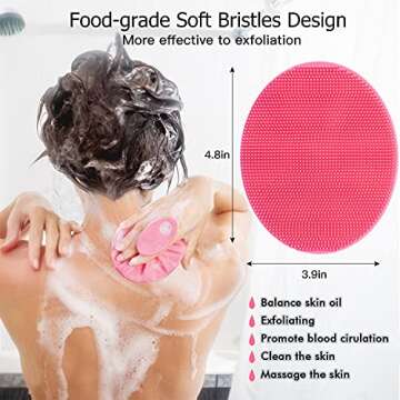 INNERNEED Soft Silicone Body Cleansing Brush Shower Scrubber - Gentle Exfoliation and Massage for Al...
