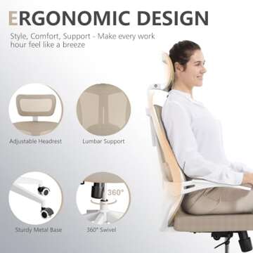 Balmstar Ergonomic Office Chair with Lumbar Support