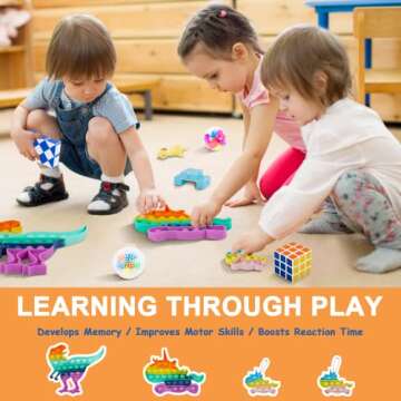 KIZCITY 72 Pcs Fidget Toys Pack for Kids, Pop Fidget Its Toy, Pop Push It Party Favors Small Mini Bulk Autism Sensory Toys, Stress Relief Autistic Toys Fidget Box Poppet Treasure Classroom Prizes