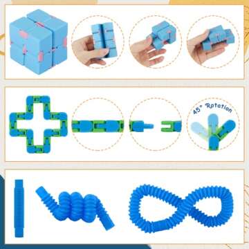 KIZCITY 72 Pcs Fidget Toys Pack for Kids, Pop Fidget Its Toy, Pop Push It Party Favors Small Mini Bulk Autism Sensory Toys, Stress Relief Autistic Toys Fidget Box Poppet Treasure Classroom Prizes