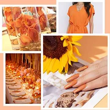 RARJSM Holographic Nail Polish Classic Orange Gel Polish Soak off Nail Gel Ideal for Nail Salon DIY at Home UV LED Lamp Required