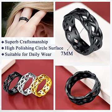 Celtic Knot Band Ring - FaithHeart Stainless Steel Charm