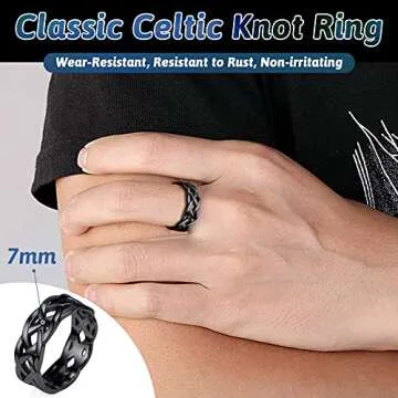 Celtic Knot Band Ring - FaithHeart Stainless Steel Charm