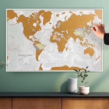 Scratch The World ® Travel Map - Scratch Off World Map Poster - X-Large 23 x 33 - Maps International - 50 Years of Map Making - Updated 2024 - Cartographic Detail Featuring Country & State Borders