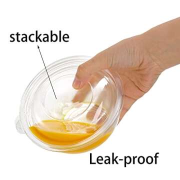 Cedilis 50 Pack 16oz Plastic Salad Bowls with Lids, Small Clear Disposable Containers for Salad Meal Prep, Perfect for Picnics or as a To-Go Serving Bowl