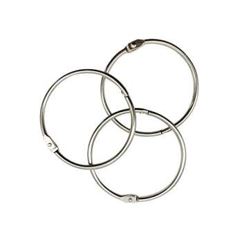 KTOJOY 3 Inch (12 Pack) Loose Leaf Binder Book Rings, with Metal Nickel Plated for Key,and Index Cards, for School, Home, or Office, Silver