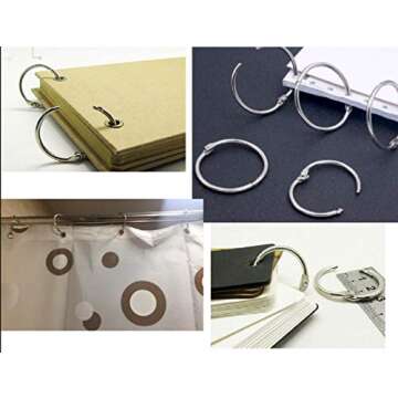 KTOJOY 3 Inch (12 Pack) Loose Leaf Binder Book Rings, with Metal Nickel Plated for Key,and Index Cards, for School, Home, or Office, Silver