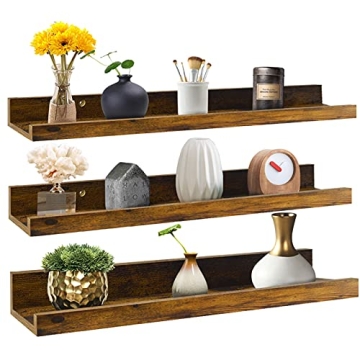 Rustic Floating Shelves Set of 3 - Stylish & Functional Home Decor
