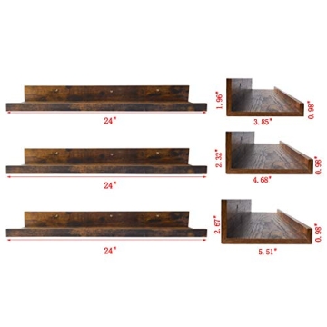 Rustic Floating Shelves Set of 3 for Home Decor