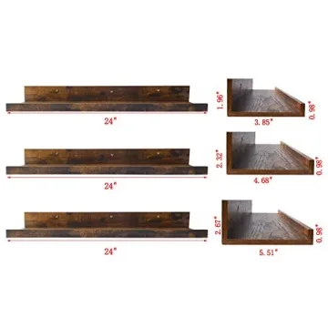 Rustic Floating Shelves Set of 3 for Home Decor