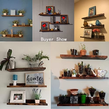 Rustic Floating Shelves Set of 3 for Home Decor