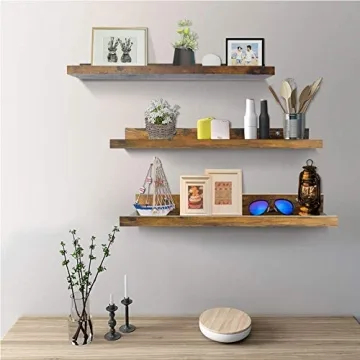 Rustic Floating Shelves Set of 3 for Home Decor