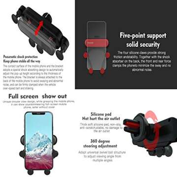 Car Phone Mount Air Vent Holder – Shockproof & Stable