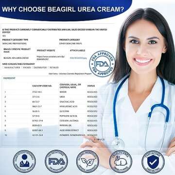 BeaGirl Urea Cream 40 Percent for Feet,Foot Cream & Hand Cream Maximum Strength with 2% Salicylic Ac...