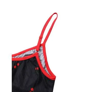 Hilinker Women's Cherry Pajama Set - Cute Sleepwear for Summer