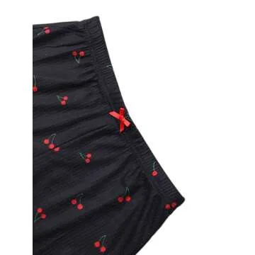 Hilinker Women's Cherry Pajama Set - Cute Sleepwear for Summer