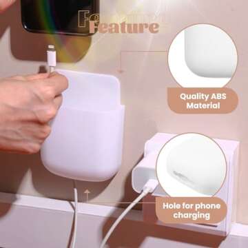 Hoemwarm 12 Pcs Remote Holder Wall Mounted, Self-Adhesive Phone Pen Holder for Wall Beside Table Bed...