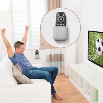 Hoemwarm 12 Pcs Remote Holder Wall Mounted, Self-Adhesive Phone Pen Holder for Wall Beside Table Bed Storage Box Organizer Wall Pocket for Home Office School Supply Storage Camper Accessories