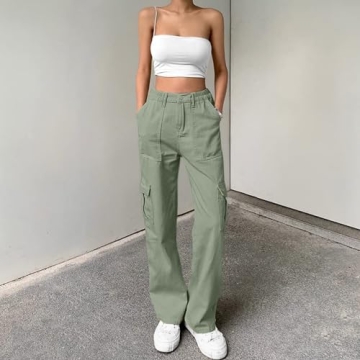 Lepunuo High Waisted Cargo Pants for Women's Fashion