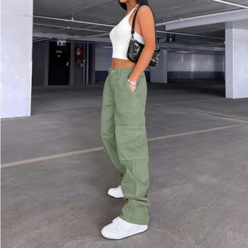 Lepunuo High Waisted Cargo Pants for Women's Fashion