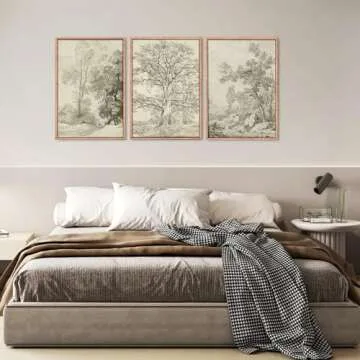 Ausril Vintage Sketchbook Forest Canvas Wall Art Set