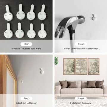 Ausril Vintage Sketchbook Forest Canvas Wall Art Set