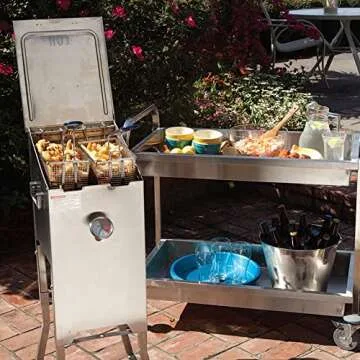 Bayou Classic 4-Gal Stainless Fryer with 2 Baskets