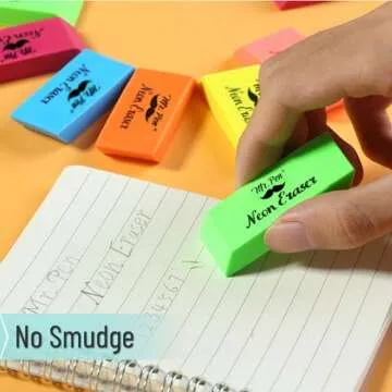 Mr. Pen Neon Erasers - 12 Pack of Colorful Precision Tools