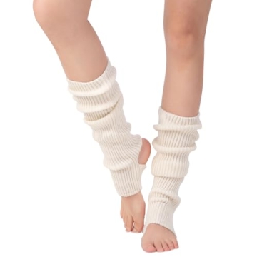 AWOCAN Women Ballet Leg warmers Knitted Stirrup Leg Warmers for women Winter Extra Soft long legwarm...