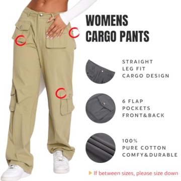 Trendy High Waist Baggy Cargo Pants for Women & Girls