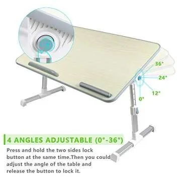 Adjustable OLIKER Laptop Table for Bed & Sofa Use
