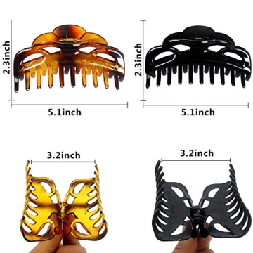 ACCGLORY Jumbo Hair Clips for Thick Hair - Strong Hold