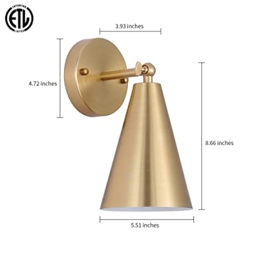 MWZ Brass Sconces Modern Lighting Set for Home Decor