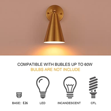 MWZ Brass Sconces Modern Lighting Set for Home Decor