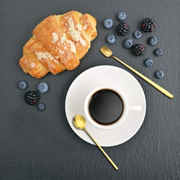 Gold Plated Stainless Steel Espresso Spoons Set of 8